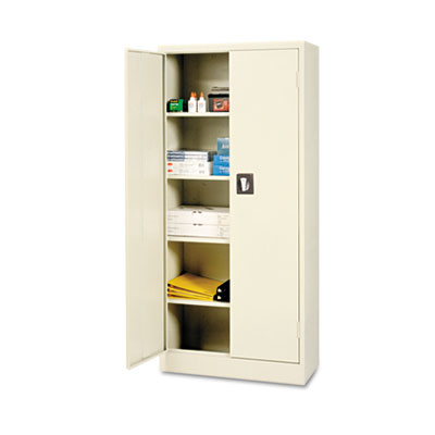 Space Saver Storage Cabinet, Four Shelves, 30w x 15d x 66h, Putty