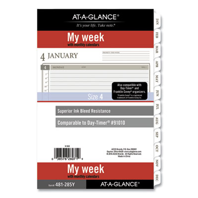 2-Page-Per-Week Planner Refills, 8.5 x 5.5, White Sheets, 12-Month (Jan to Dec): 2024