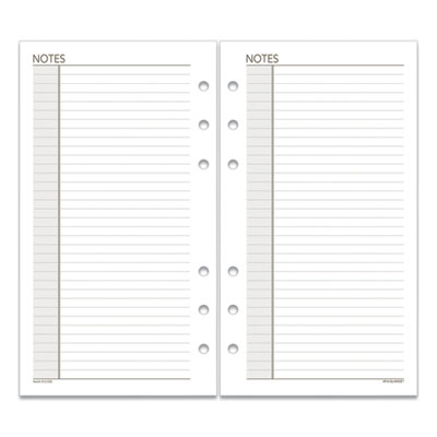 Lined Notes Pages for Planners/Organizers, 6.75 x 3.75, White Sheets, Undated