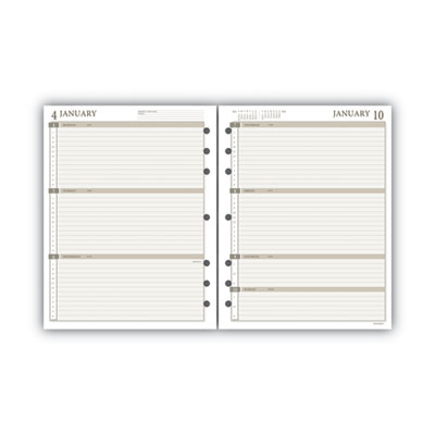 2-Page-Per-Week Planner Refills, 8.5 x 5.5, White Sheets, 12-Month (Jan to Dec): 2024